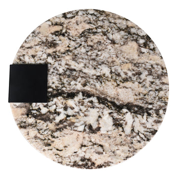 Lyra 17" Contemporary Natural Marble/Metal Handmade Round End Table - JONATHAN Y